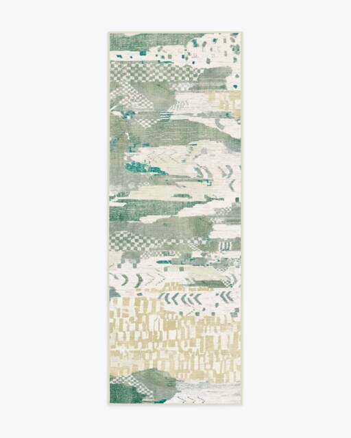 Gaia Green Rug - 75x215 - Machine Washable Area Rug - Kid & Pet Friendly - Indoor Rugs - Ruggable - image 1