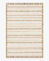 Hemma Cream & Brown Flatwoven Rug - 185x275 - Machine Washable Area Rug - Kid & Pet Friendly - Indoor Rugs - Ruggable - thumbnail 1
