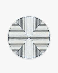 Inkdrop Slate Blue Rug by Jonathan Adler - 185 Round - Machine Washable Area Rug - Kid & Pet Friendly - Indoor Rugs - Ruggable - thumbnail 1