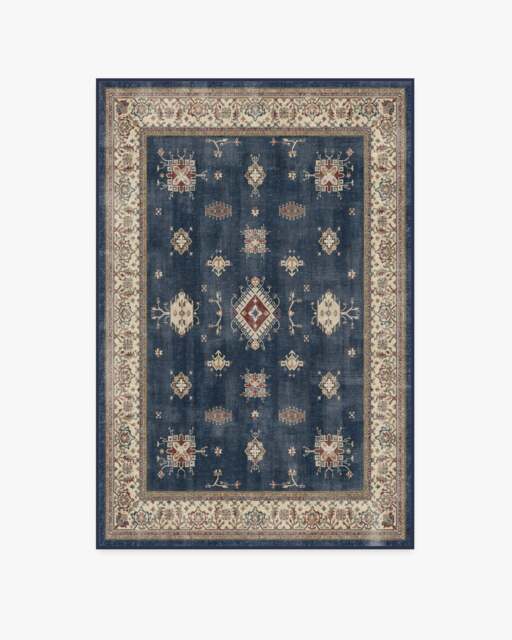 Verena Sapphire Flatwoven Rug - 120x185 - Machine Washable Area Rug - Kid & Pet Friendly - Indoor Rugs - Ruggable - image 1