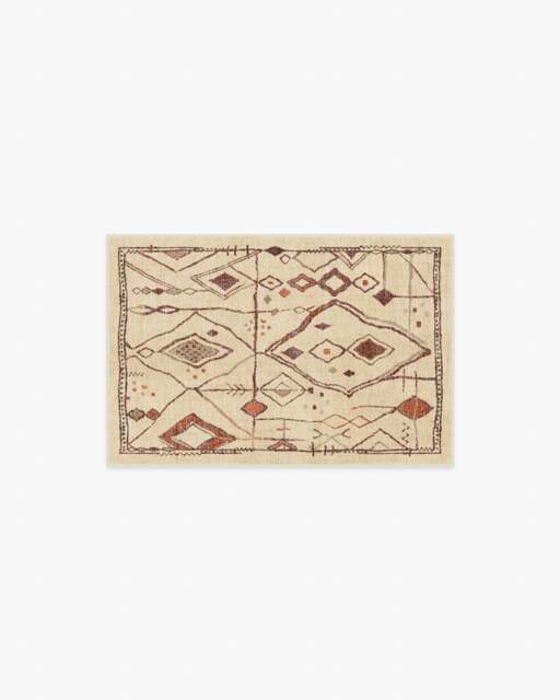 Saguaro Trail Ivory & Rust Flatwoven Rug - 60x90 - Machine Washable Area Rug - Kid & Pet Friendly - Indoor Rugs - Ruggable - image 1
