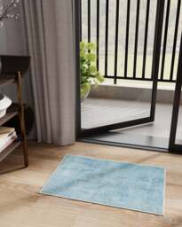 Impasto Slate Blue Rug - 90x150 - Machine Washable Area Rug - Kid & Pet Friendly - Indoor Rugs - Ruggable - thumbnail 2