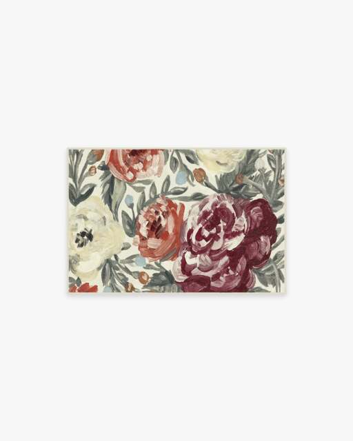 Camellia Currant Flatwoven Rug Red - 60x90 - Machine Washable Area Rug - Kid & Pet Friendly - Indoor Rugs - Ruggable - image 1