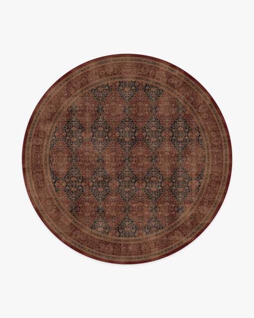 Vesper Amber Red Rug - 245 Round - Machine Washable Area Rug - Kid & Pet Friendly - Indoor Rugs - Ruggable - image 1