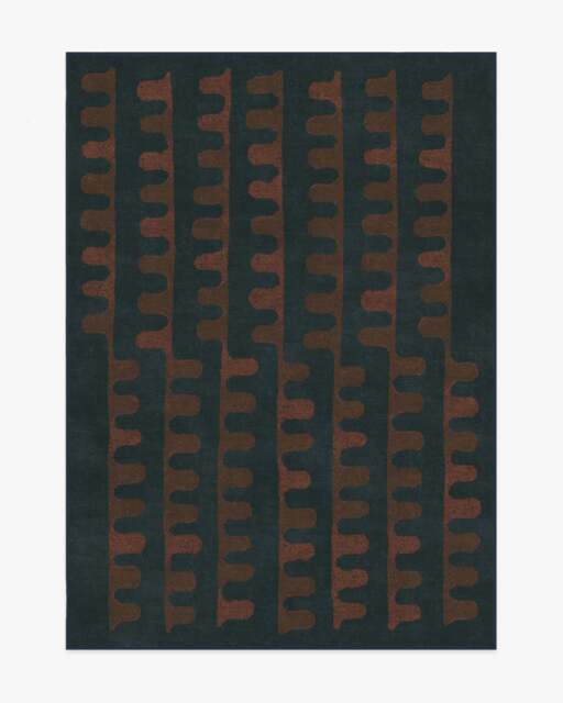 Veza Midnight & Coral Rug - 150x215 - Machine Washable Area Rug - Kid & Pet Friendly - Indoor Rugs - Ruggable - image 1