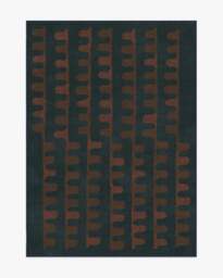 Veza Midnight & Coral Rug - 150x215 - Machine Washable Area Rug - Kid & Pet Friendly - Indoor Rugs - Ruggable