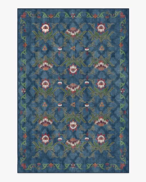 Avni Blue Multicolour Rug - 185x275 - Machine Washable Area Rug - Kid & Pet Friendly - Indoor Rugs - Ruggable - image 1