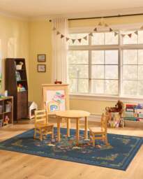 Friendship Garden Blue Flatwoven Rug - 200x290 - Machine Washable Area Rug - Kid & Pet Friendly - Indoor Rugs - Ruggable - thumbnail 4