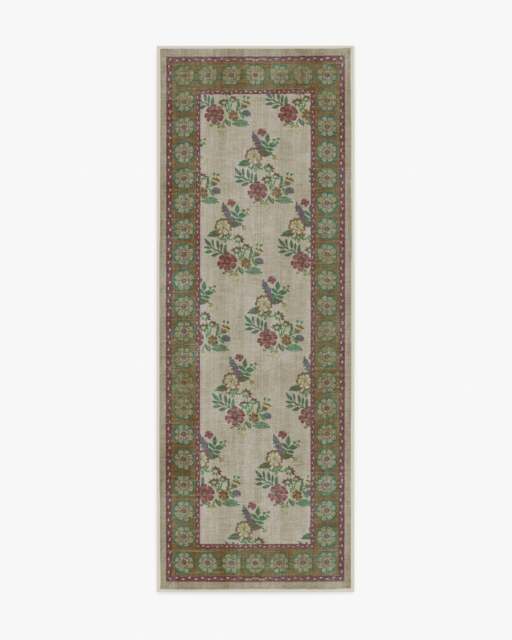 Pennywood Stone & Ochre Rug Green - 75x215 - Machine Washable Area Rug - Kid & Pet Friendly - Indoor Rugs - Ruggable - image 1