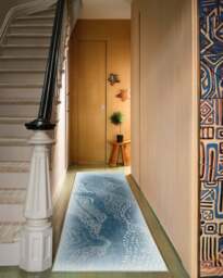 Adorned Soft Blue Flatwoven Rug by Malene Barnett - 185 Round - Machine Washable Area Rug - Kid & Pet Friendly - Indoor Rugs - Ruggable - thumbnail 2
