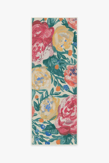 Camellia Multicolour Outdoor Rug Red - 75x215 - Machine Washable Area Rug - Kid & Pet Friendly - Outdoor Rugs - Ruggable