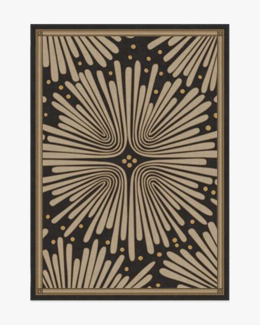 Gatsby Black & Gold Flatwoven Rug by Jonathan Adler - 150x215 - Machine Washable Area Rug - Kid & Pet Friendly - Indoor Rugs - Ruggable - image 1