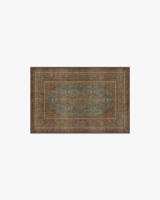 Rowan Teal Blue & Copper Rug - 60x90 - Machine Washable Area Rug - Kid & Pet Friendly - Indoor Rugs - Ruggable - image 1