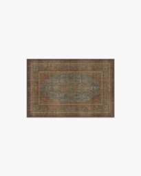 Rowan Teal Blue & Copper Rug - 60x90 - Machine Washable Area Rug - Kid & Pet Friendly - Indoor Rugs - Ruggable - thumbnail 1