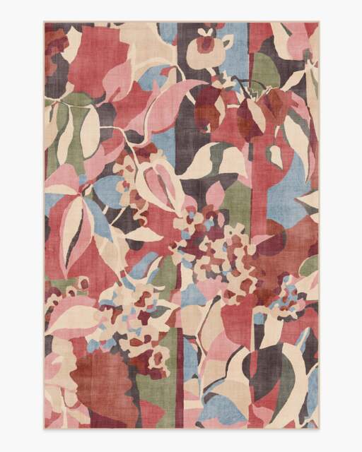 Maeve Multicolour Flatwoven Rug Pink - 185x275 - Machine Washable Area Rug - Kid & Pet Friendly - Indoor Rugs - Ruggable - image 1