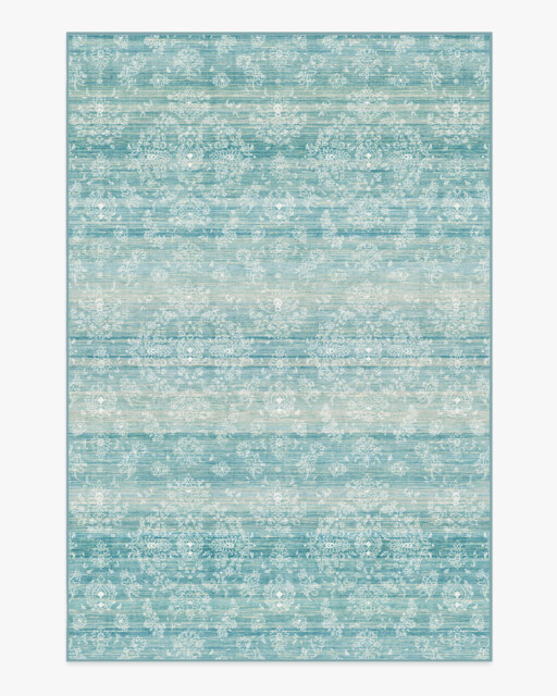 Dara Soft Teal Flatwoven Rug - 185x275 - Machine Washable Area Rug - Kid & Pet Friendly - Indoor Rugs - Ruggable - image 1