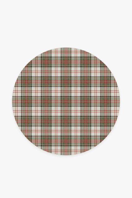 Dress Stewart Tartan Rug Red - 185 Round - Machine Washable Area Rug - Kid & Pet Friendly - Indoor Rugs - Ruggable - image 1