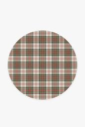 Dress Stewart Tartan Rug Red - 185 Round - Machine Washable Area Rug - Kid & Pet Friendly - Indoor Rugs - Ruggable