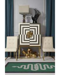 Venom Emerald Flatwoven Rug by Jonathan Adler Green - 60x90 - Machine Washable Area Rug - Kid & Pet Friendly - Indoor Rugs - Ruggable - thumbnail 2