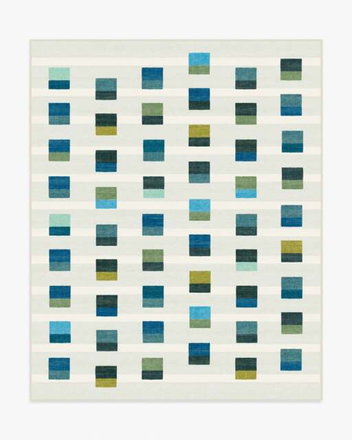 Pezzo Teal Flatwoven Rug - 245x305 - Machine Washable Area Rug - Kid & Pet Friendly - Indoor Rugs - Ruggable - image 1