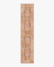 Santiago Coral & Gold Rug - 75x365 - Machine Washable Area Rug - Kid & Pet Friendly - Indoor Rugs - Ruggable