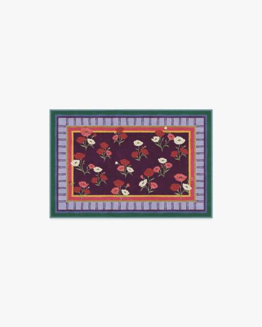 Ambroeus Royal Plum Flatwoven Rug by Iris Apfel Purple - 60x90 - Machine Washable Area Rug - Kid & Pet Friendly - Indoor Rugs - Ruggable - image 1