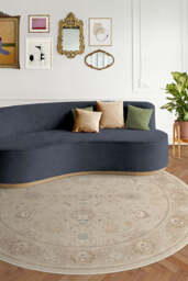 Odette Ivory Pearl Rug - 245 Round - Machine Washable Area Rug - Kid & Pet Friendly - Indoor Rugs - Ruggable - thumbnail 2