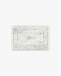 Serafina Cream & Blue Flatwoven Rug - 60x90 - Machine Washable Area Rug - Kid & Pet Friendly - Indoor Rugs - Ruggable - thumbnail 1
