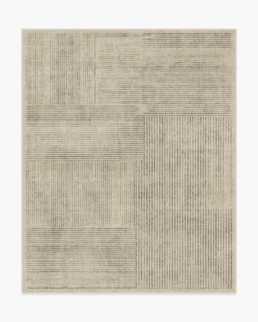 Linear Oasis Stone Grey Flatwoven Rug - 245x305 - Machine Washable Area Rug - Kid & Pet Friendly - Indoor Rugs - Ruggable - image 1