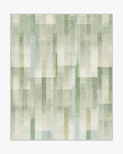 Solar Drift Silver Green Flatwoven Rug - 245x305 - Machine Washable Area Rug - Kid & Pet Friendly - Indoor Rugs - Ruggable - image 1
