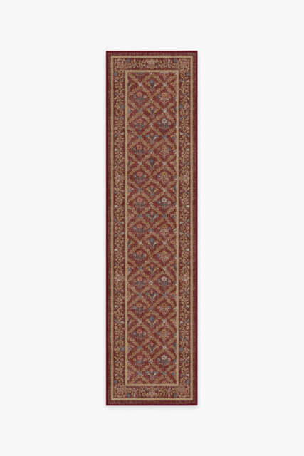 Bellflowers Amber Red Flatwoven Rug by Morris & Co. - 75x305 - Machine Washable Area Rug - Kid & Pet Friendly - Indoor Rugs - Ruggable - image 1
