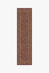 Bellflowers Amber Red Flatwoven Rug by Morris & Co. - 75x305 - Machine Washable Area Rug - Kid & Pet Friendly - Indoor Rugs - Ruggable