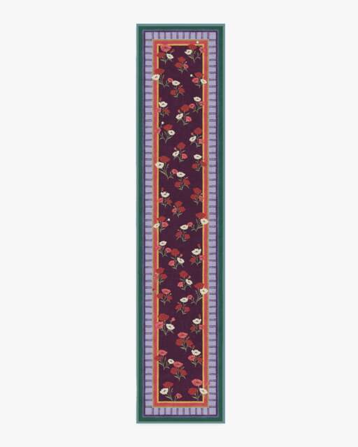 Ambroeus Royal Plum Flatwoven Rug by Iris Apfel Purple - 75x365 - Machine Washable Area Rug - Kid & Pet Friendly - Indoor Rugs - Ruggable - image 1