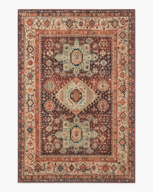 Avila Crimson & Currant Rug - 200x290 - Machine Washable Area Rug - Kid & Pet Friendly - Indoor Rugs - Ruggable - image 1