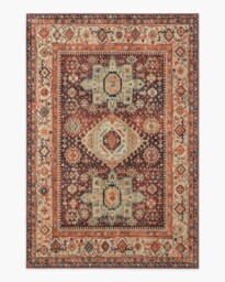 Avila Crimson & Currant Rug - 200x290 - Machine Washable Area Rug - Kid & Pet Friendly - Indoor Rugs - Ruggable - thumbnail 1