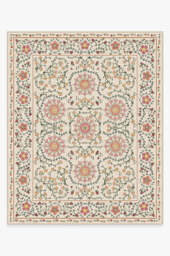 Suzani Coral Rug - 245x305 - Machine Washable Area Rug - Kid & Pet Friendly - Indoor Rugs - Ruggable