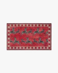 Zebras Red Rug by ScalamandrÃ© - 90x150 - Machine Washable Area Rug - Kid & Pet Friendly - Indoor Rugs - Ruggable - thumbnail 1