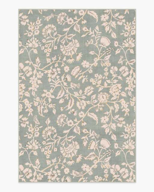 Brenna Sage Green & Cream Flatwoven Rug - 185x275 - Machine Washable Area Rug - Kid & Pet Friendly - Indoor Rugs - Ruggable - image 1