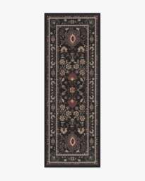 Calabria Black Multicolour Rug - 75x215 - Machine Washable Area Rug - Kid & Pet Friendly - Indoor Rugs - Ruggable - thumbnail 1