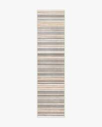 Elio Stripe Grey & Ivory Rug - 185 Round - Machine Washable Area Rug - Kid & Pet Friendly - Indoor Rugs - Ruggable - thumbnail 2