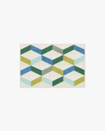 Kya Teal Flatwoven Rug - 60x90 - Machine Washable Area Rug - Kid & Pet Friendly - Indoor Rugs - Ruggable - thumbnail 1