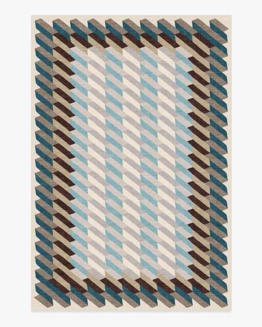 Echo Slate Blue Rug - 185x275 - Machine Washable Area Rug - Kid & Pet Friendly - Indoor Rugs - Ruggable - image 1