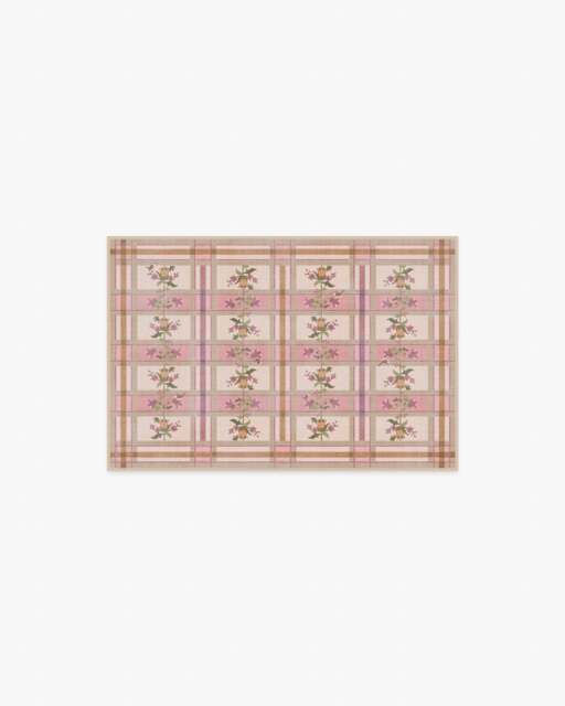 Quinnlyn Rose Multicolour Flatwoven Rug Pink - 60x90 - Machine Washable Area Rug - Kid & Pet Friendly - Indoor Rugs - Ruggable - image 1