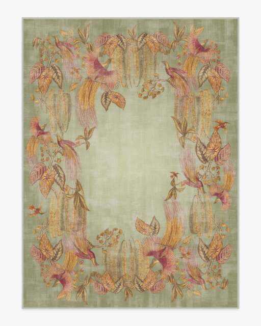 Bird of Paradise Silver Fern Flatwoven Rug by Sanderson - 275x365 - Machine Washable Area Rug - Kid & Pet Friendly - Indoor Rugs - Ruggable - image 1