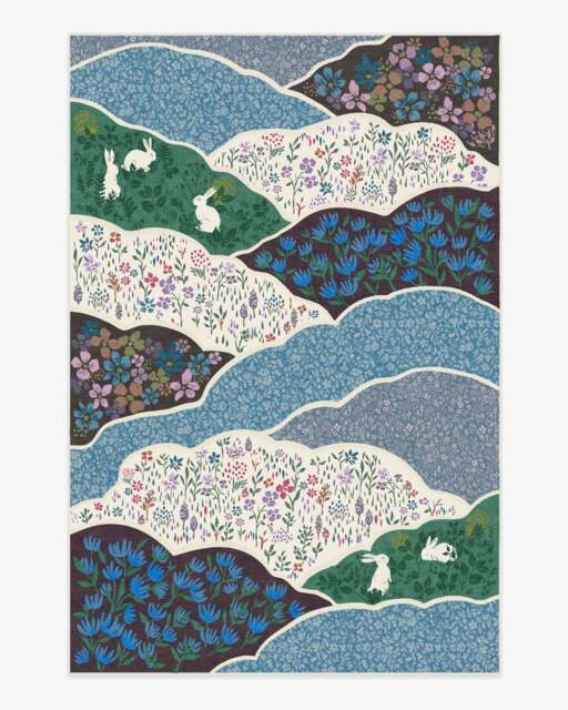 Flower Fields Teal Multicolour Rug - 200x290 - Machine Washable Area Rug - Kid & Pet Friendly - Indoor Rugs - Ruggable - image 1