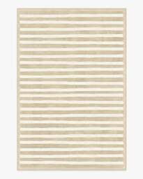 Elin Stripe Latte Cream Rug by goop Beige - 200x290 - Machine Washable Area Rug - Kid & Pet Friendly - Indoor Rugs - Ruggable