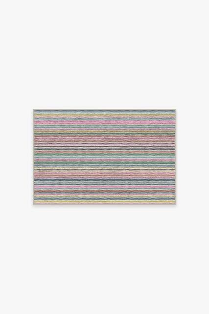 Multi Stripe Polychrome Rug Pink - 60x90 - Machine Washable Area Rug - Kid & Pet Friendly - Indoor Rugs - Ruggable - image 1