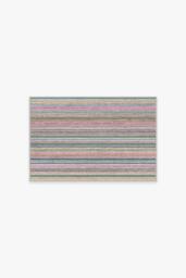 Multi Stripe Polychrome Rug Pink - 60x90 - Machine Washable Area Rug - Kid & Pet Friendly - Indoor Rugs - Ruggable - thumbnail 1
