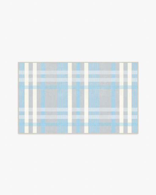 Charming Plaid Sky Blue Flatwoven Rug - 90x150 - Machine Washable Area Rug - Kid & Pet Friendly - Indoor Rugs - Ruggable - image 1