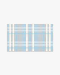 Charming Plaid Sky Blue Flatwoven Rug - 90x150 - Machine Washable Area Rug - Kid & Pet Friendly - Indoor Rugs - Ruggable - thumbnail 1